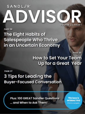 process of building a business plan Volume 23 Issue Sandler Advisor Cover