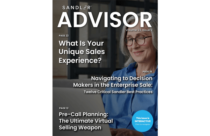 Volume 23 Issue 2 Sandler Advisor Cover
