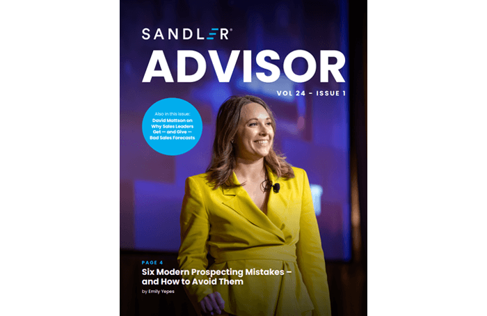 Volume 24 Issue 1 Sandler Advisor Cover